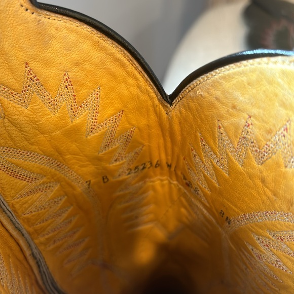 Panhandle Slim Red & Black Snakeskin Cowboy Boots women sz 7 - Picture 12 of 12